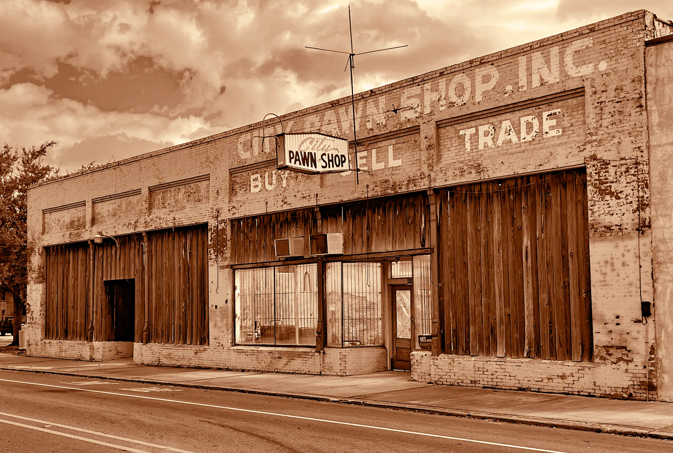 Old building sepia