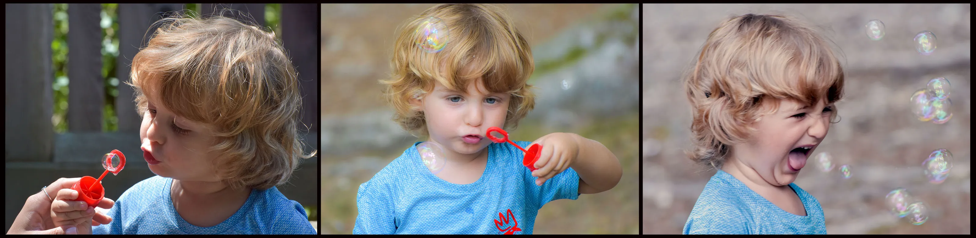 Triptychs of three candid Giorgio portraits