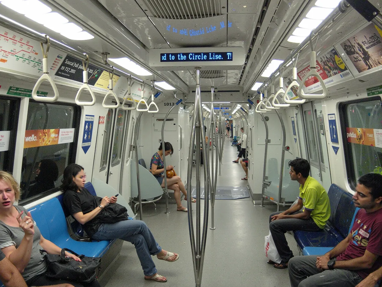 Taking the subway in Singapore