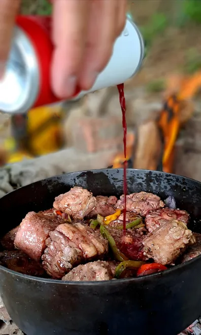 Campfire BBQ with a touch of red red wine