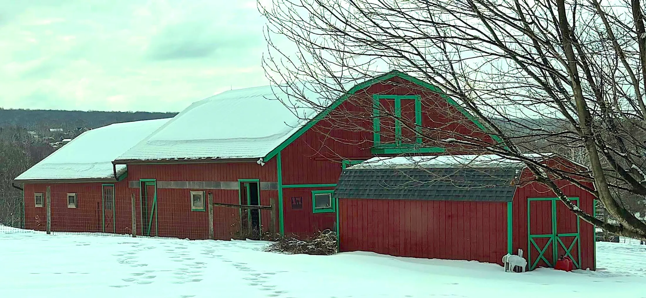 Old Barn in Hillsborough, New Jersey Snowy Winter Time
