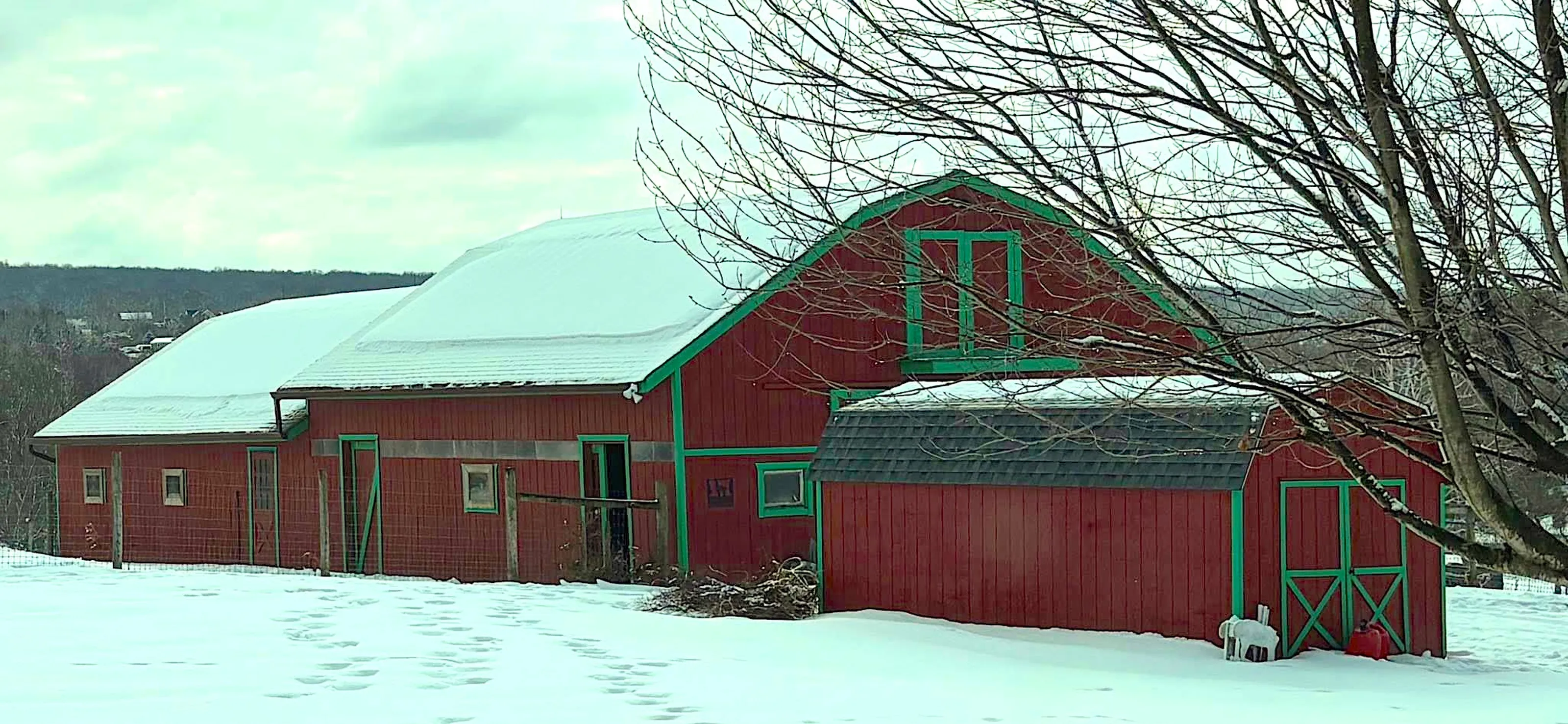 Old Barn in Hillsborough, New Jersey Snowy Winter Time