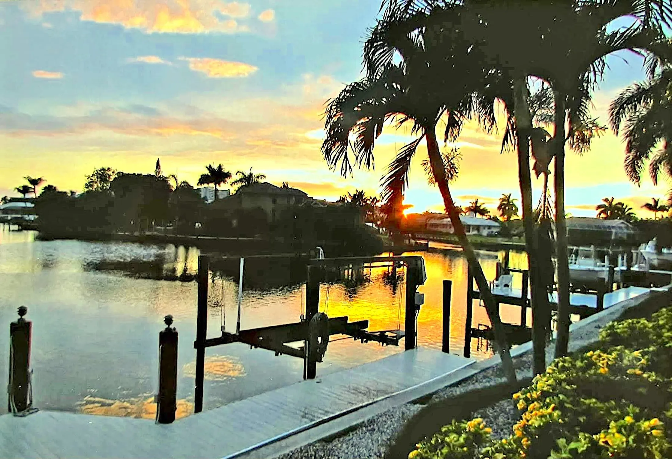 Sun Setting By Water In Marco Island Florida