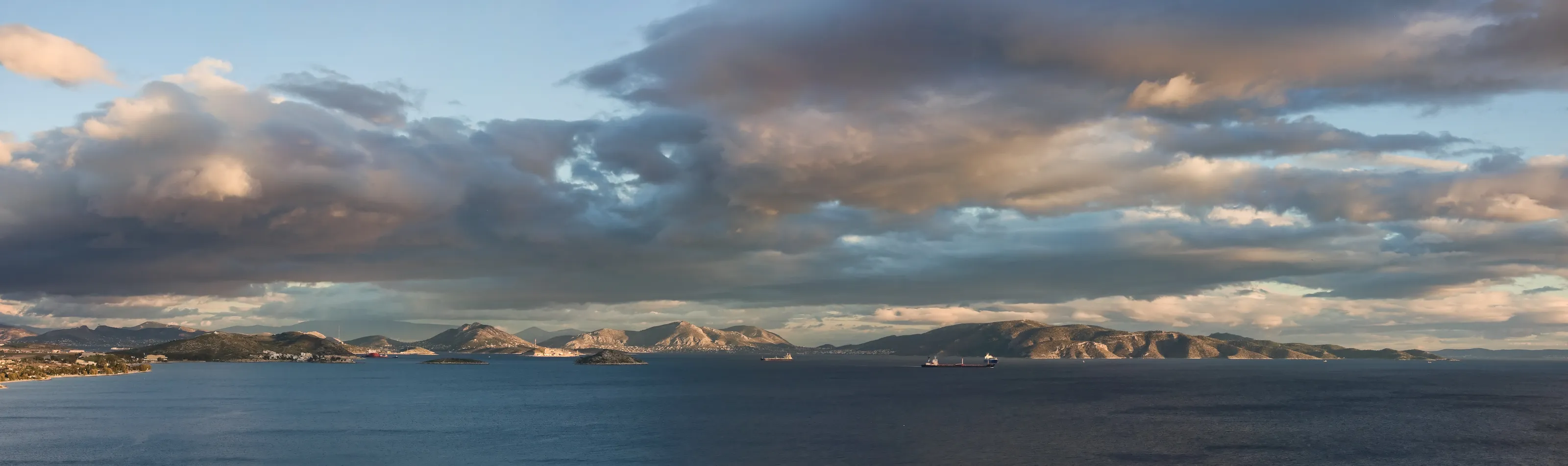 Stormy sunset over Salamina