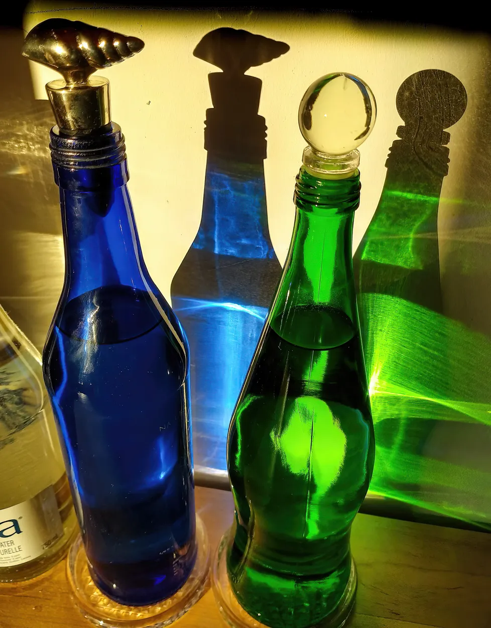 Glass and Shadow Colours [Kitchen Glass Bottles]