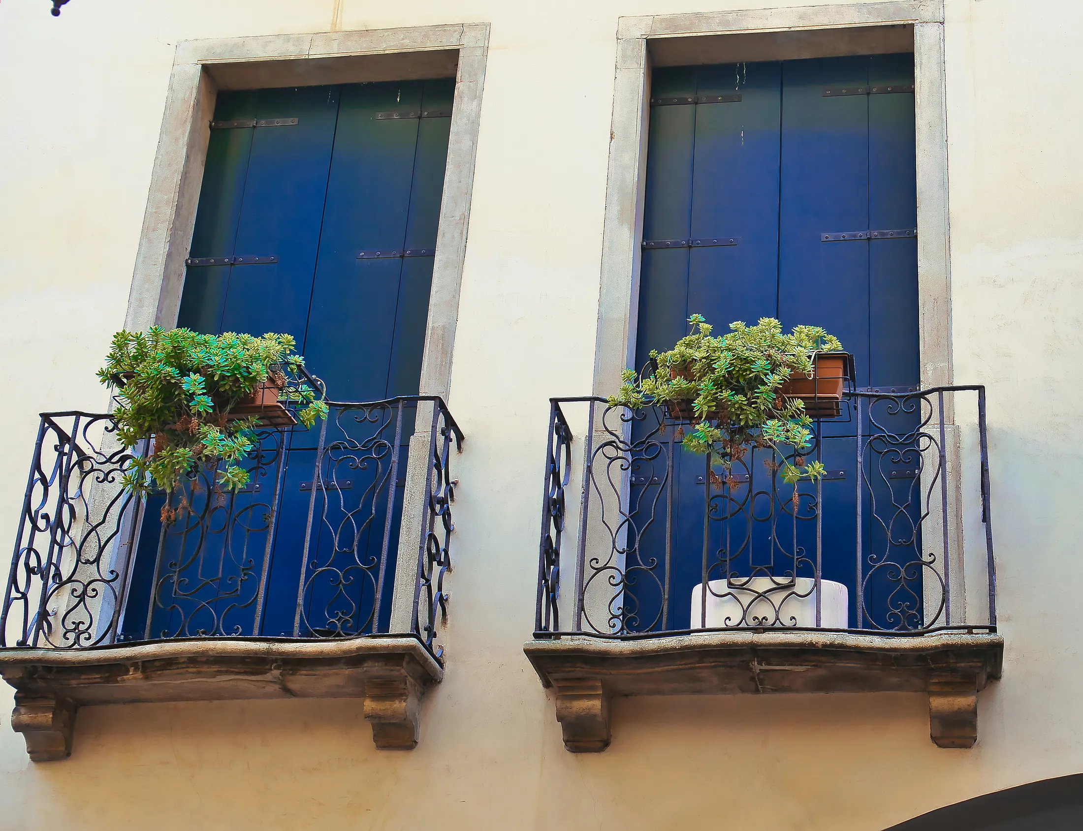 Looking up at a Balcony, Padova, Italy