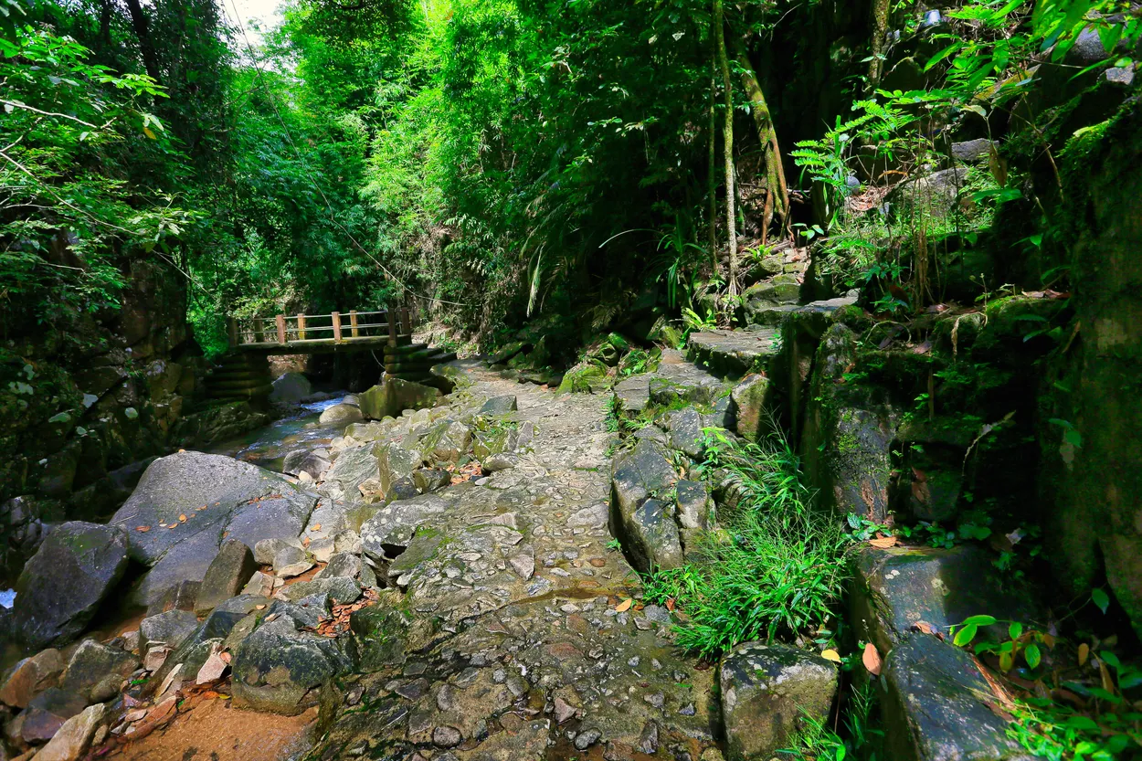 Trail along a river valley
