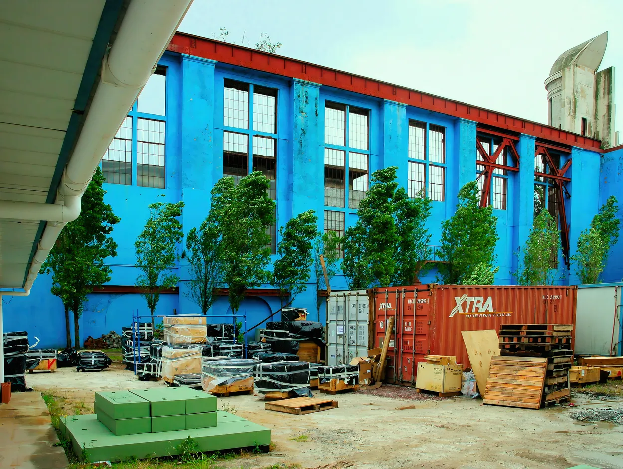 Industrial backyard in the big city
