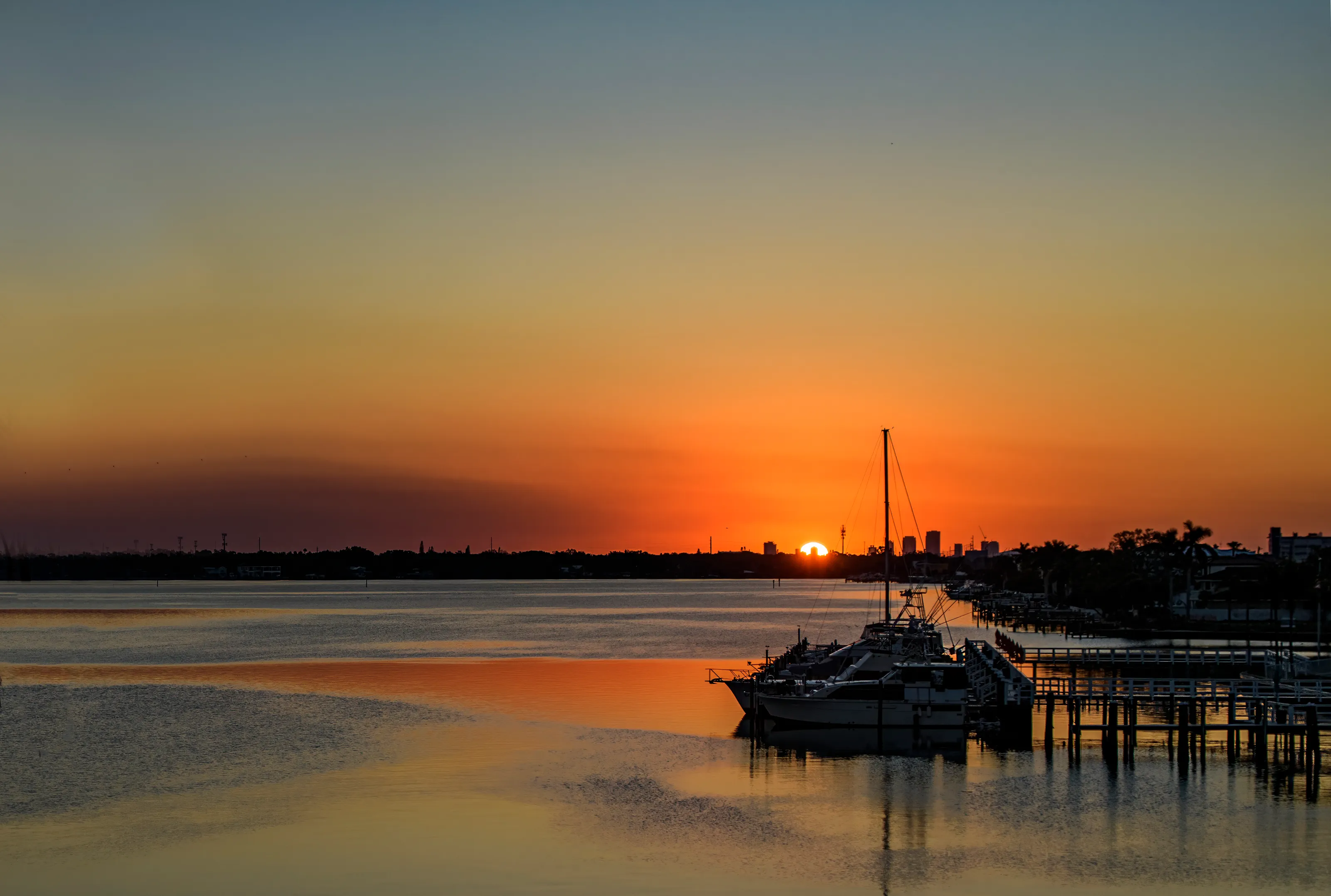 Sailboats and sunrise