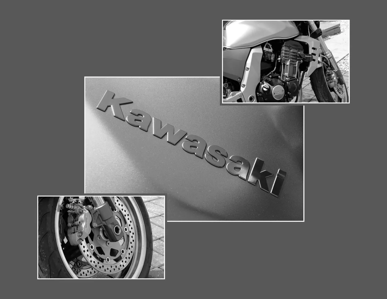 3496 Kawasaki triptych in black and white