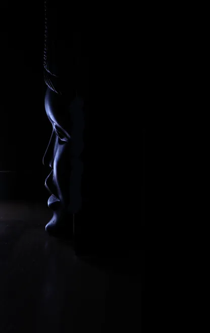 A mask in silhouette