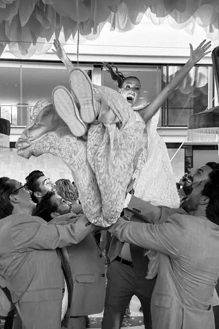 The flying bride!