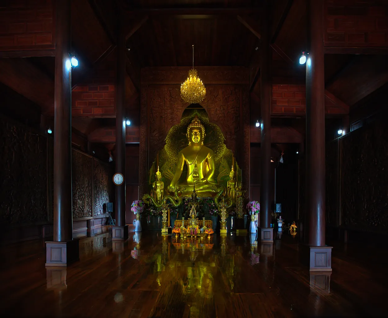In the center of the temple