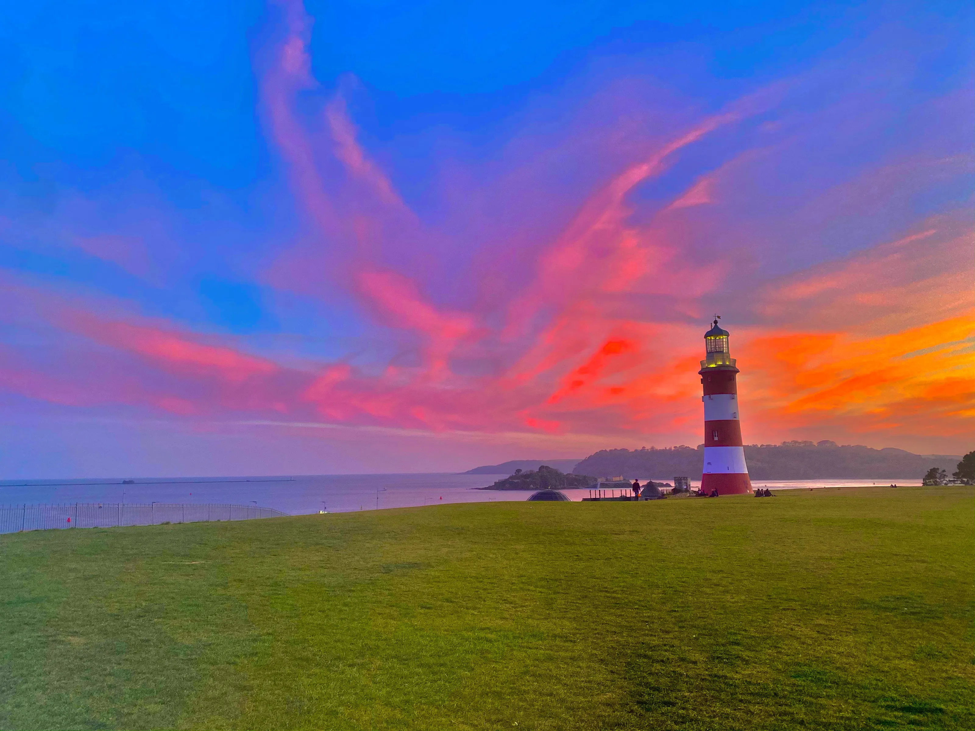 Plymouth hoe at sunset