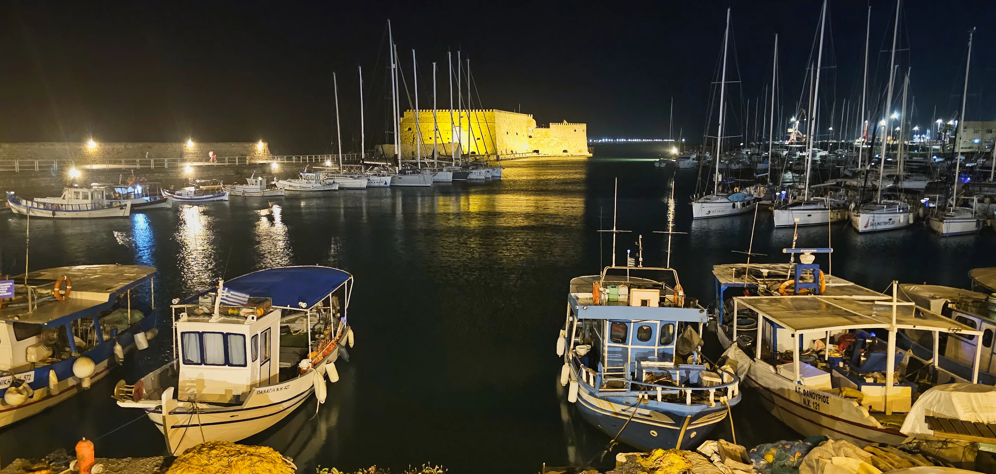Boats at night