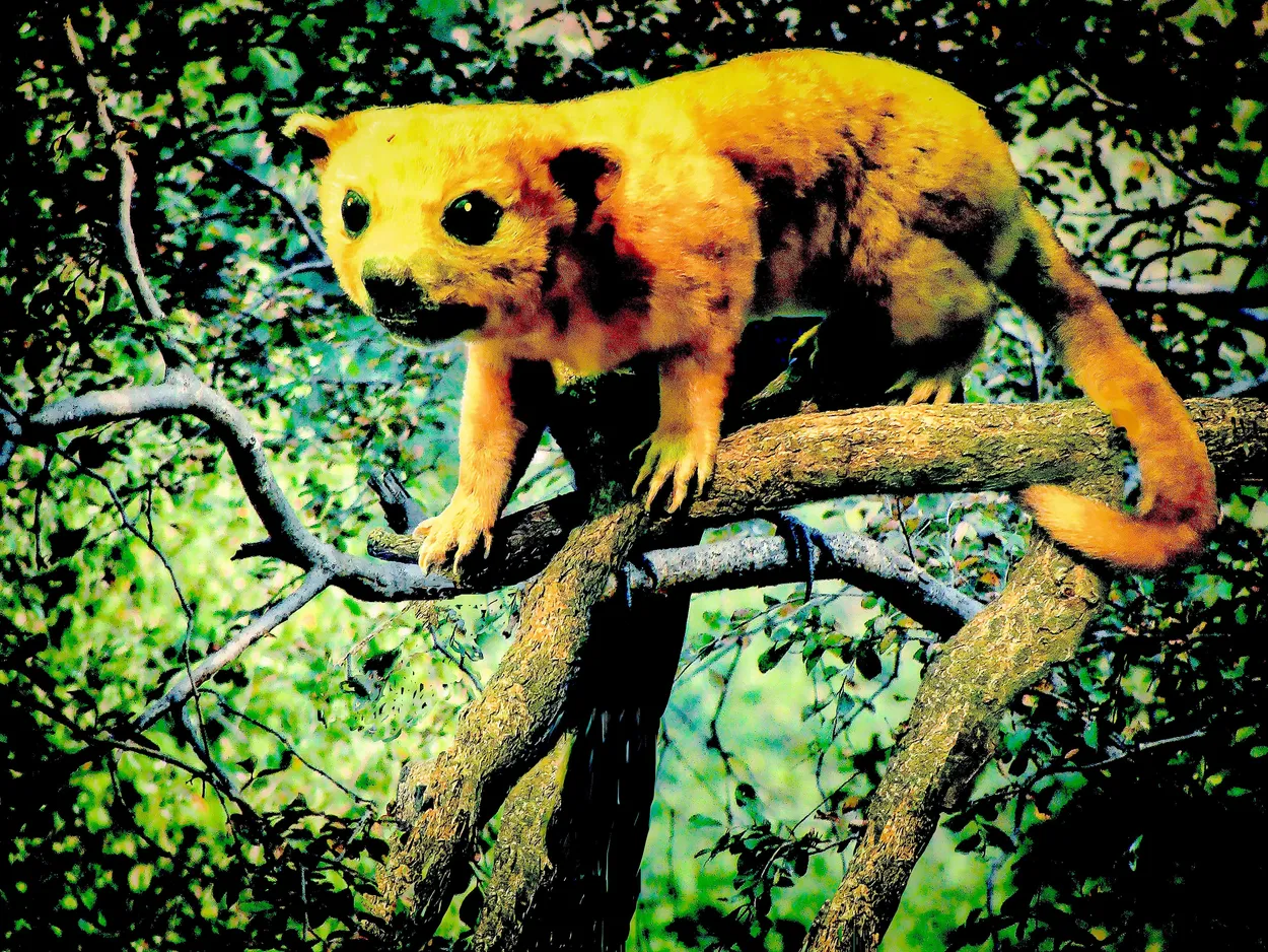 The kinkajou (Potos flavus) central P2