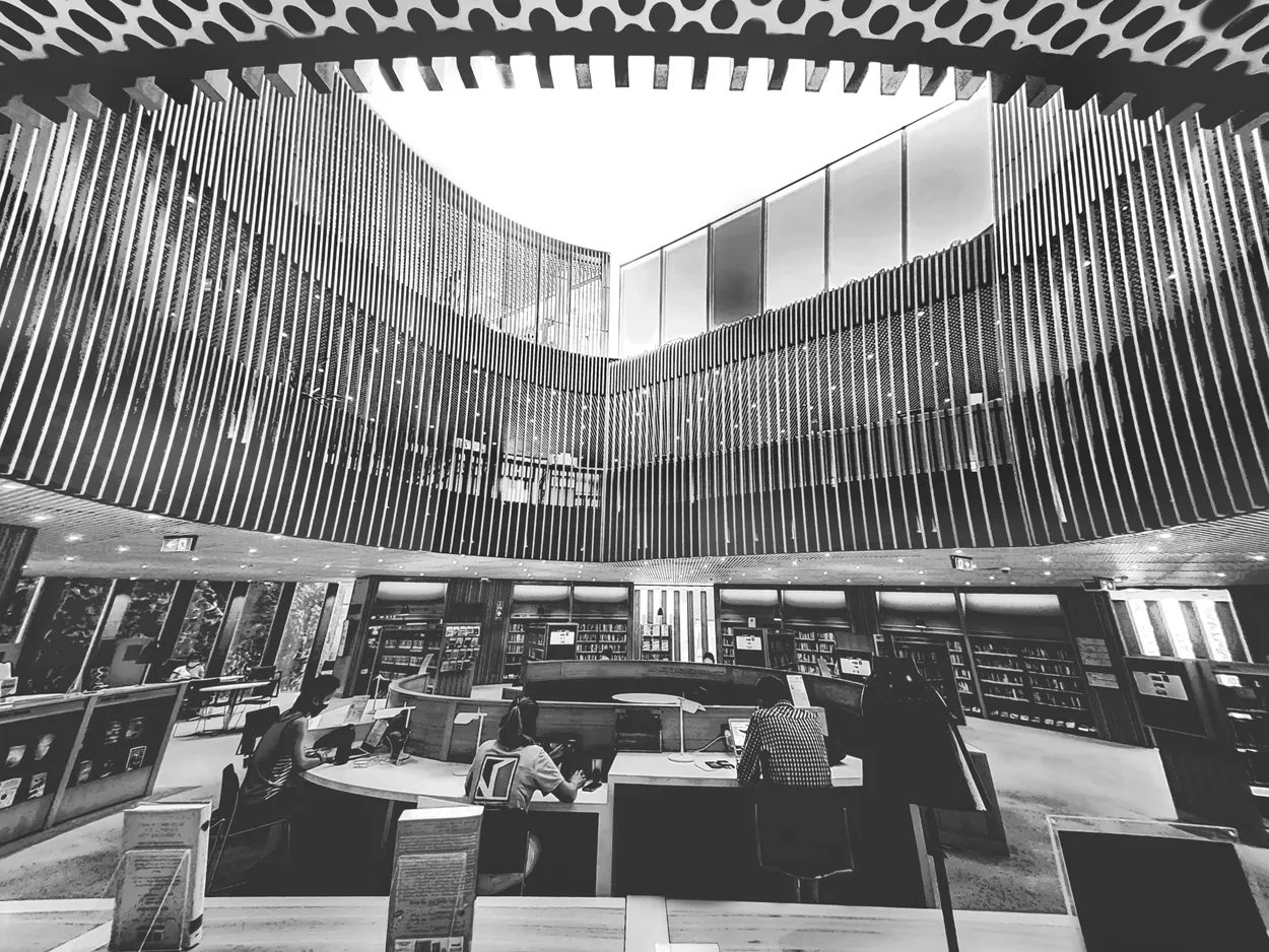 Library in Black and White