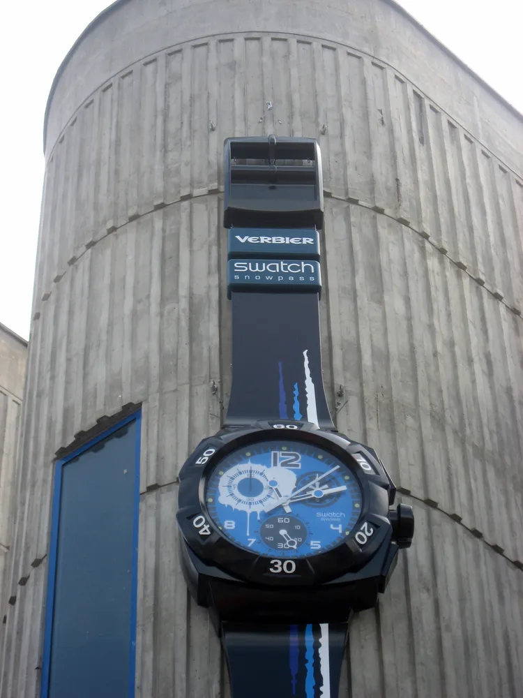 Swatch sign, Telepherique, Verbier, Switzerland
