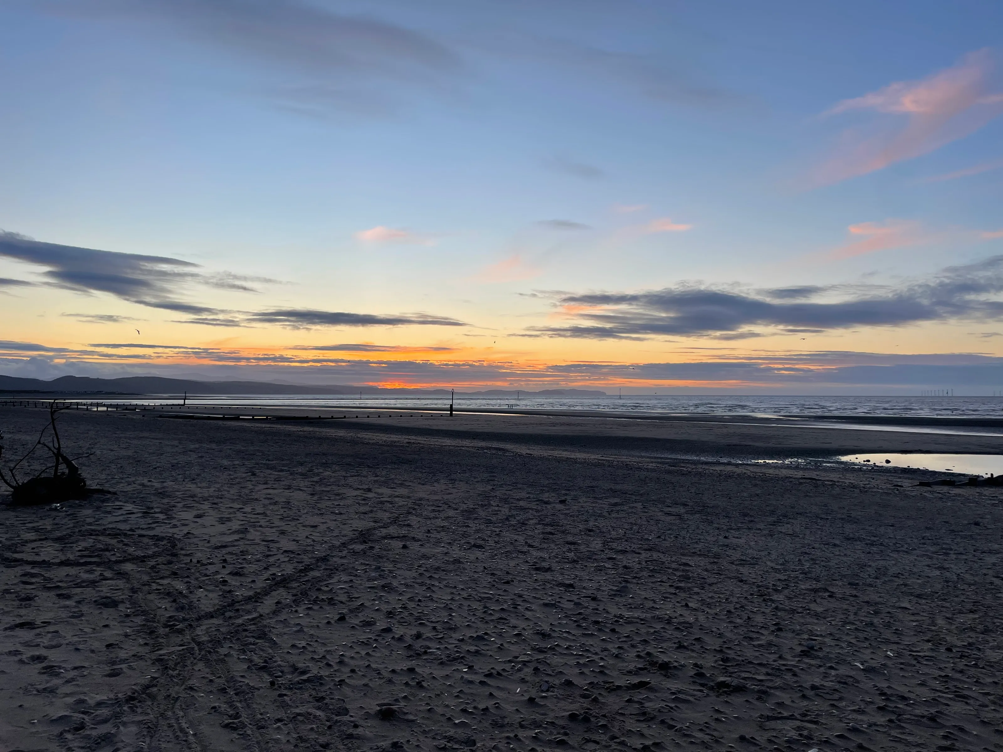 Sunset at Rhyl beach