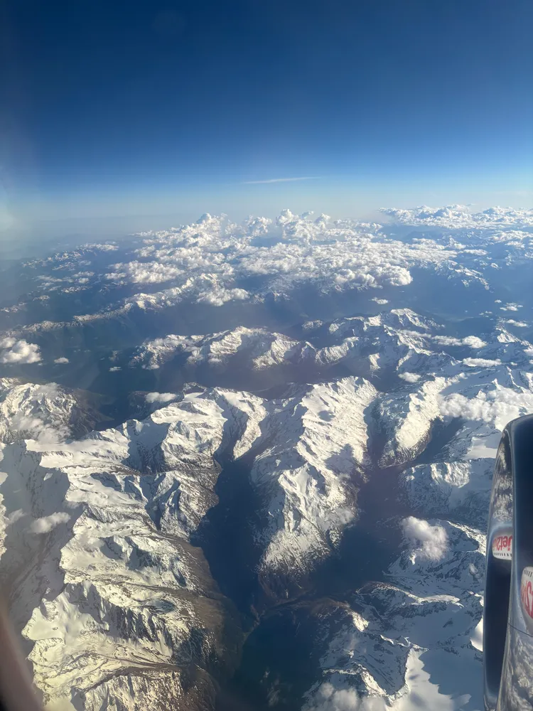The Bavarian Alps from 30,000 ft.