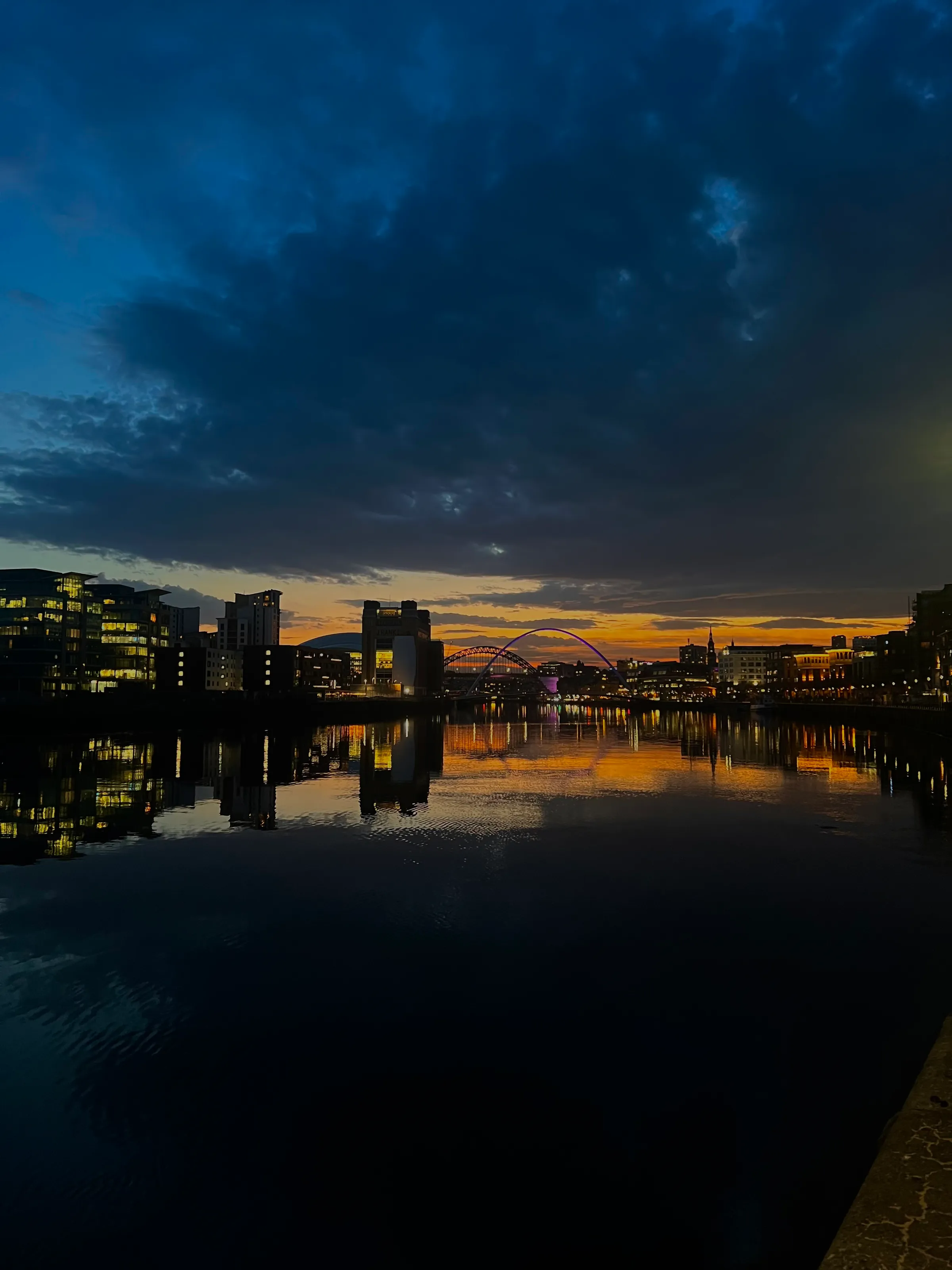 Newcastle at night.