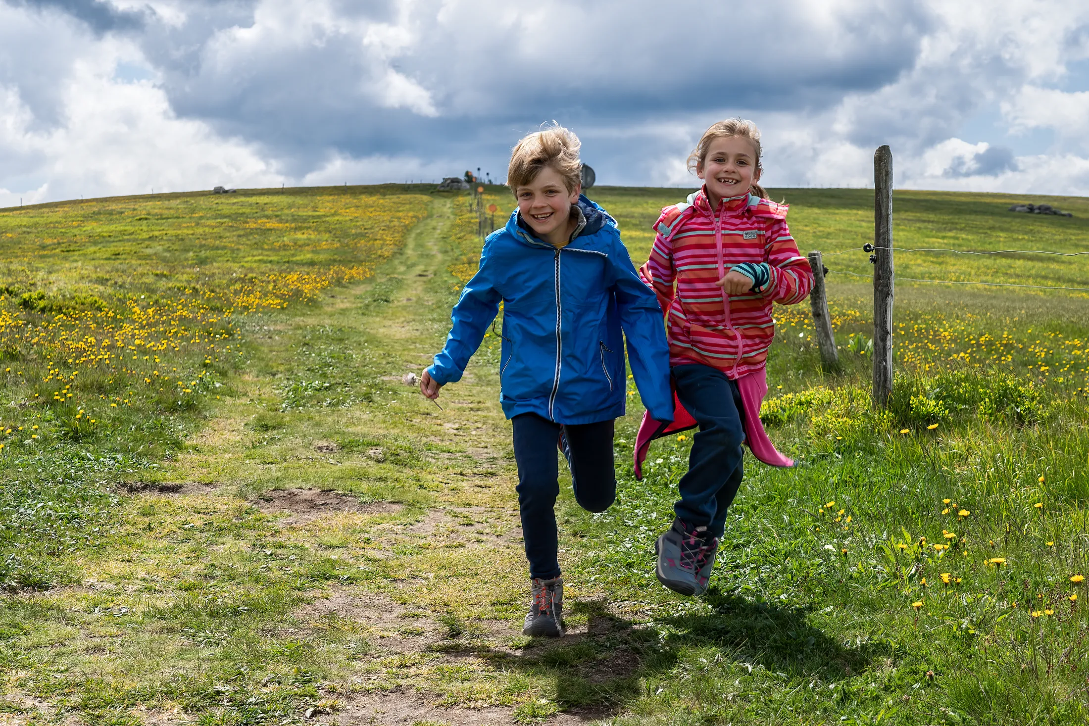 Running down the hill ...