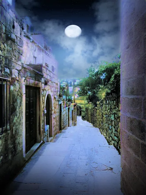 Moon over Cavtat, Croatia