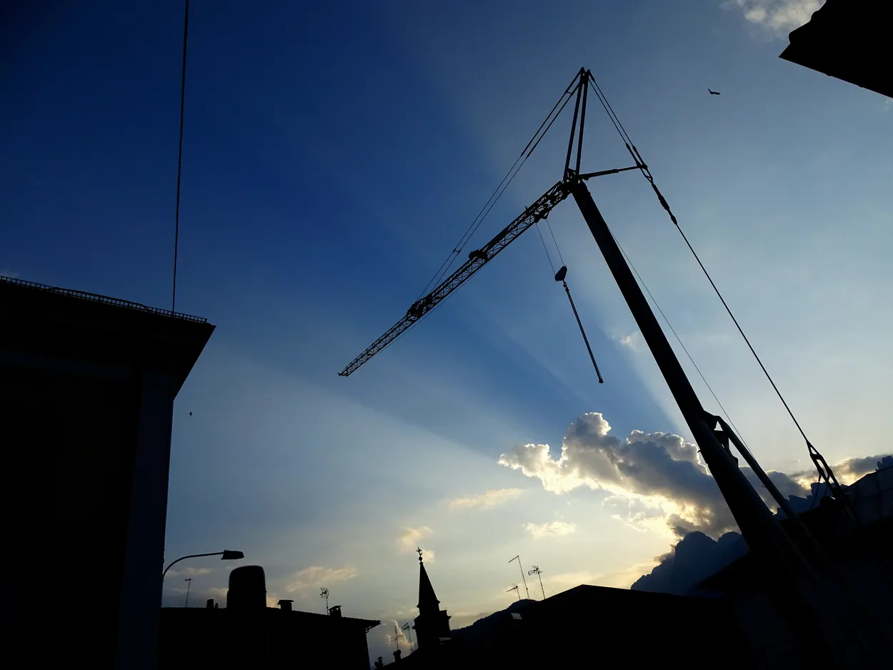Crane in the sky