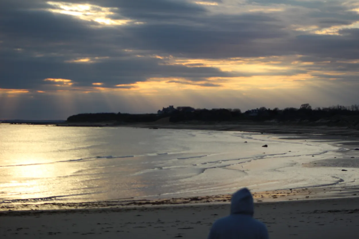 Man at sunrise