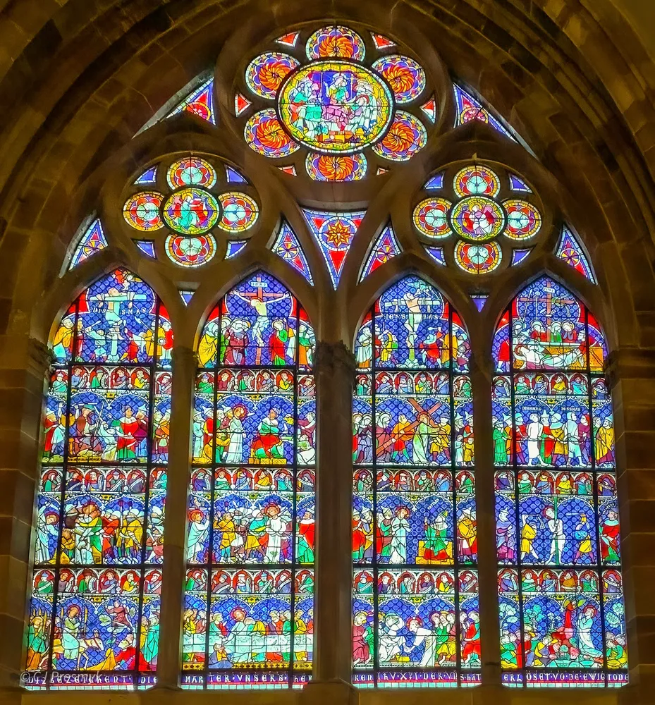 Stained glass at Strasbourg Cathedral