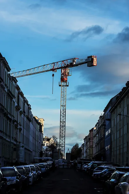 crane in a street