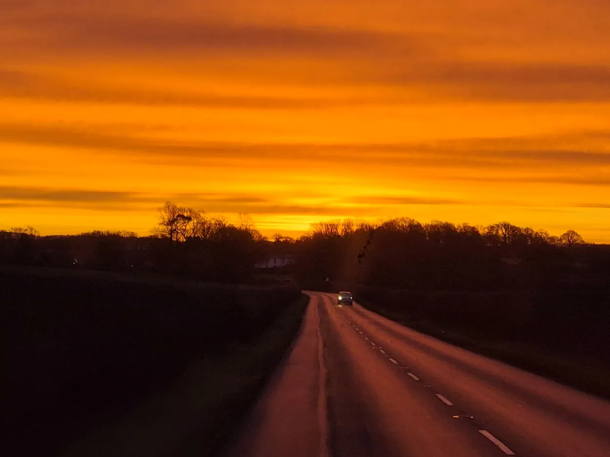 Open roads at sunset