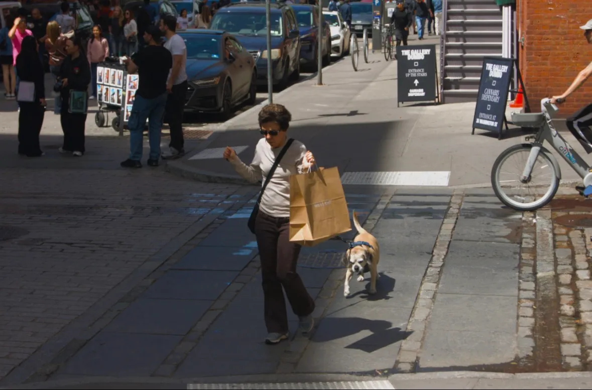 nyc lady and dog