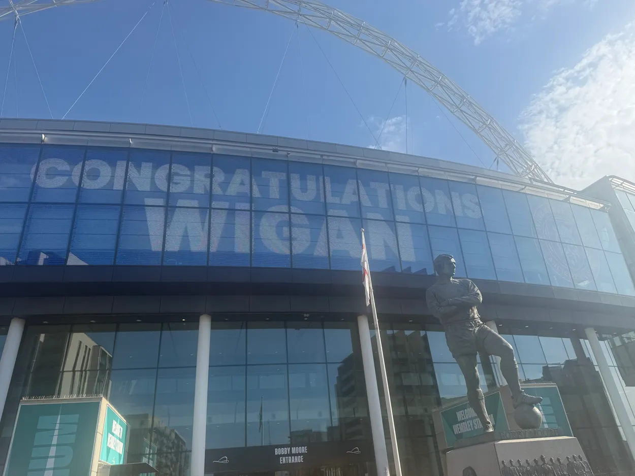 Wembley stadium after a Wigan warriors victory