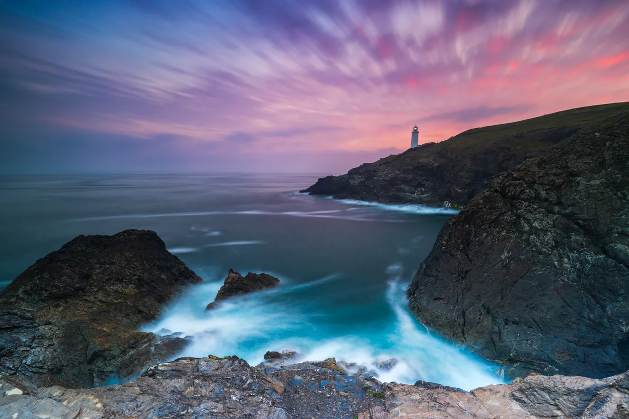 Lighthouse in sea of colors