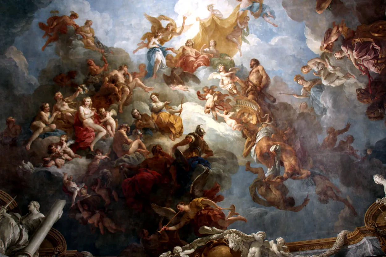 Painting on a Ceiling at the Palace of Versailles