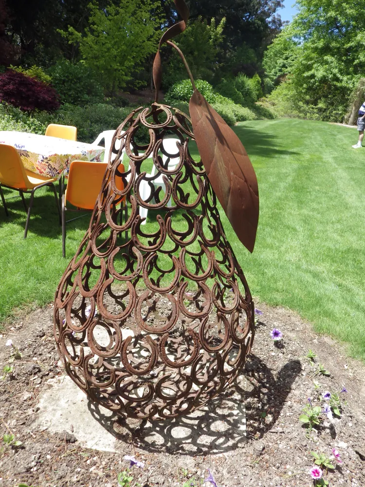 Rusty sculptured pear