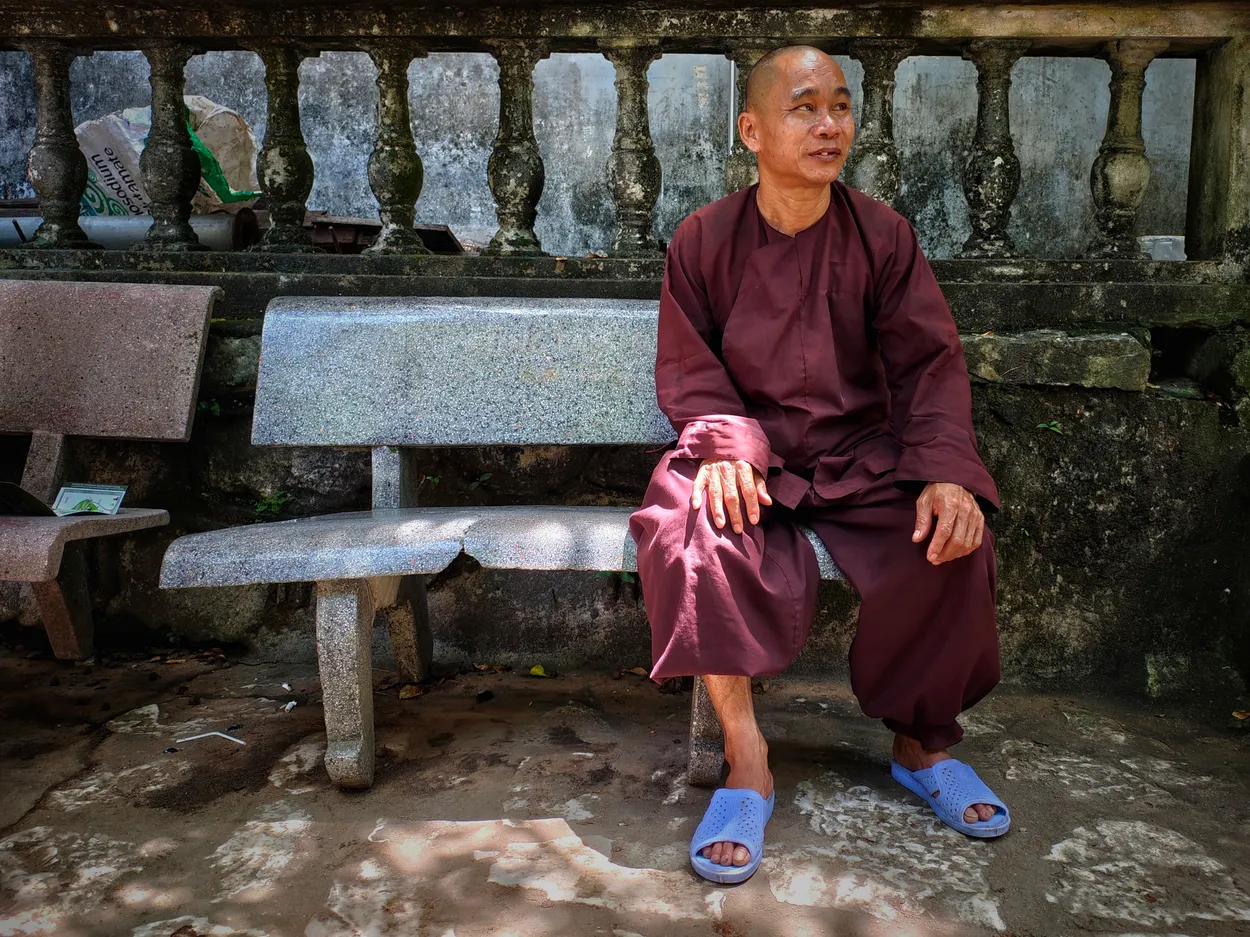 One Person Sitting Alone Outdoors