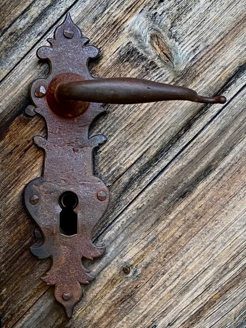 Rusty Door Hardware, 1719 Hans Herr House