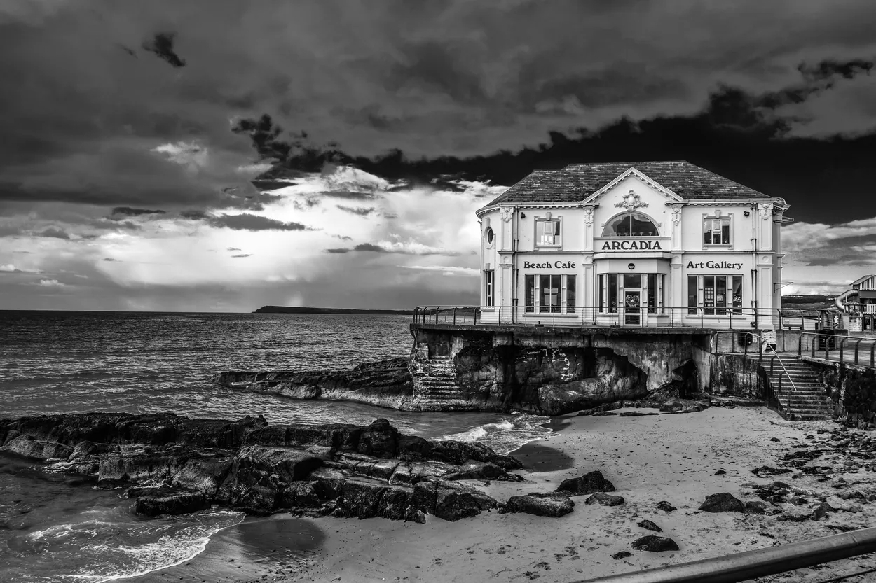 Black and white seascape