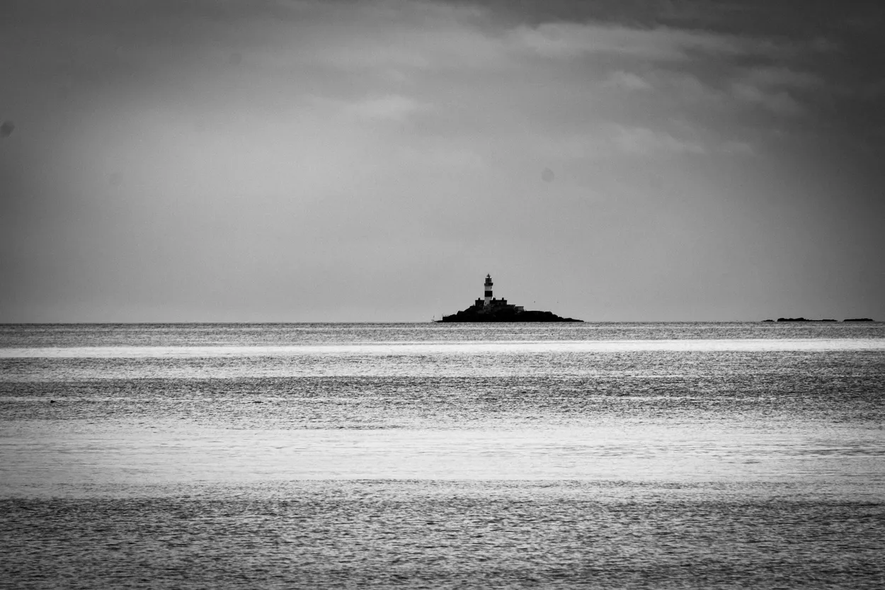 Seascape in black and white