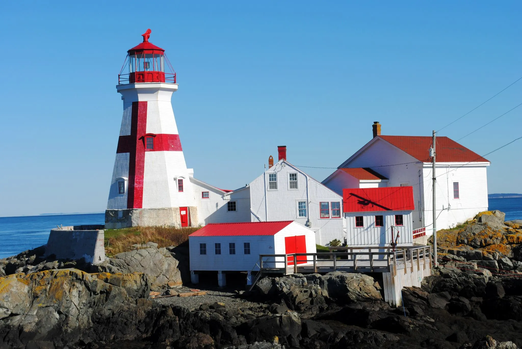 East Quoddy Lighthouse or Head Harbour Light Station, Campobello Island, NB Canada
