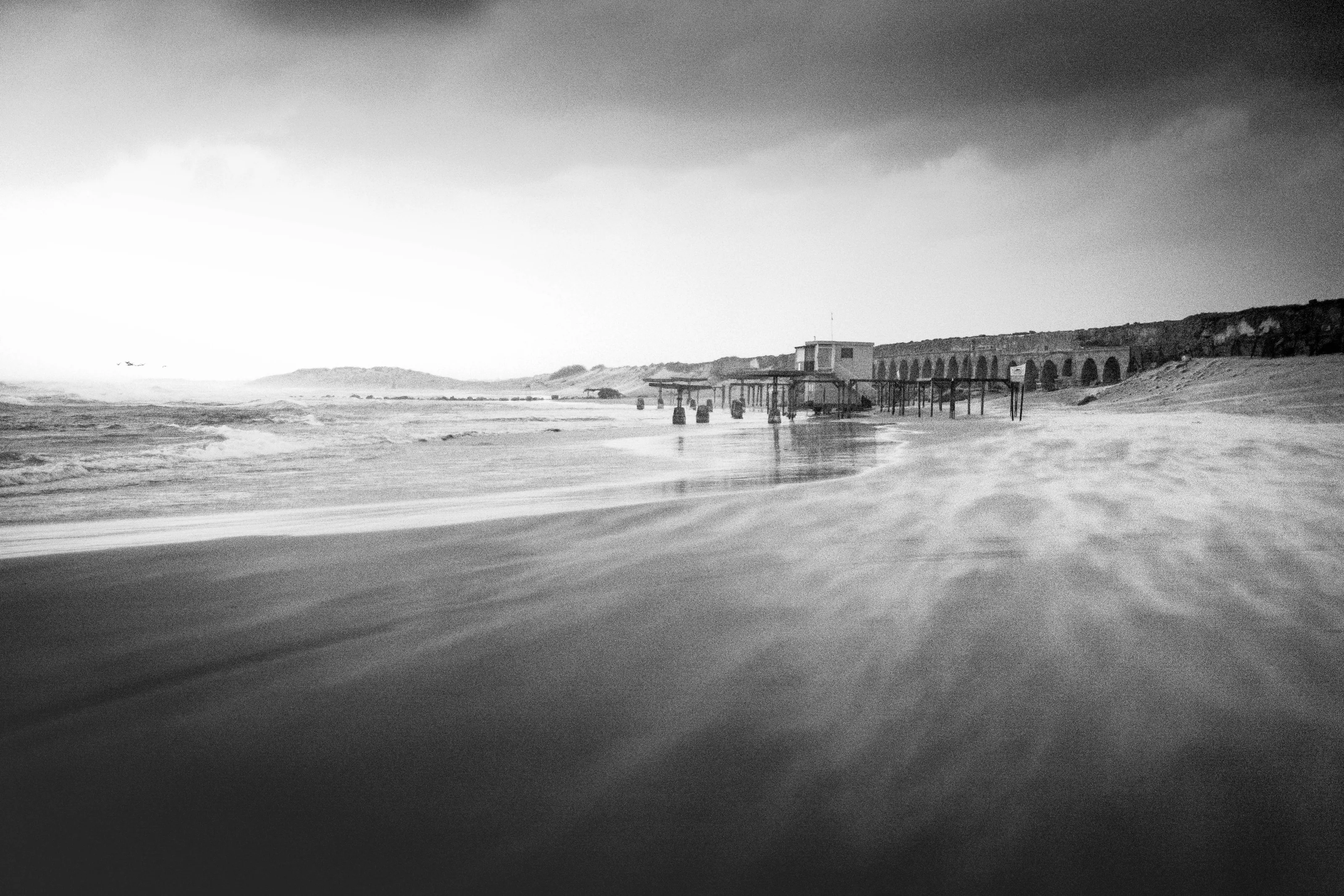 B&W Aqueduct on the Beach