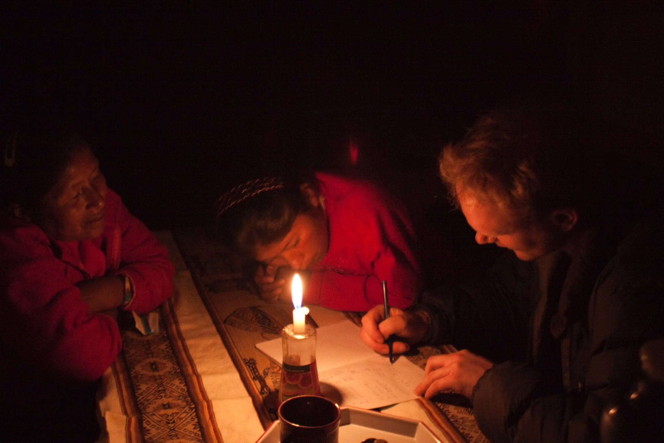 Teaching maths to peruvian family