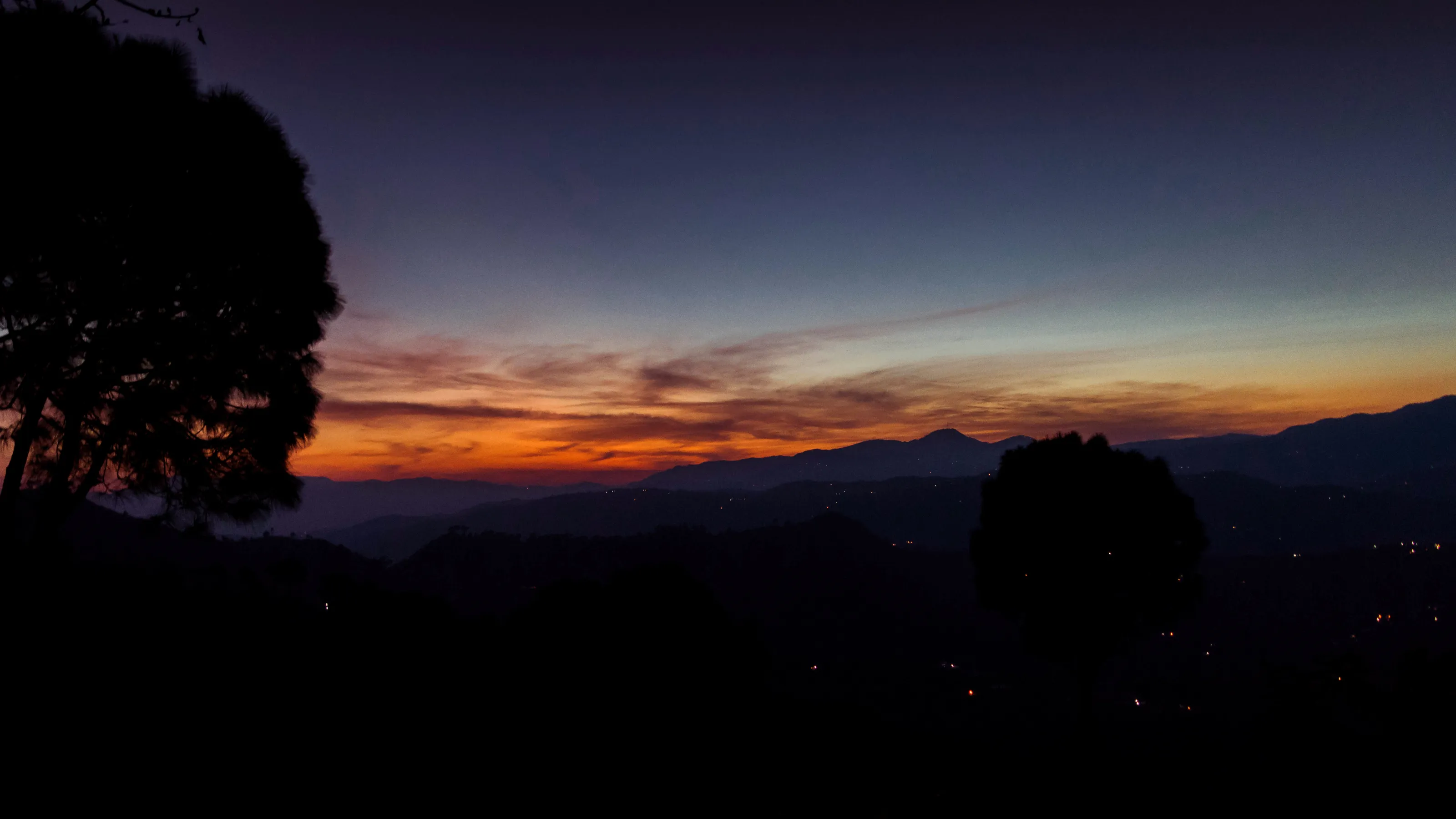 Sun Setting behind the hills.