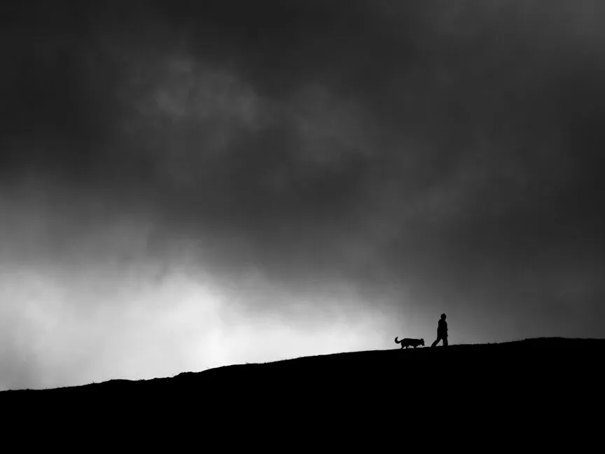 Dog Man Hill and Sky