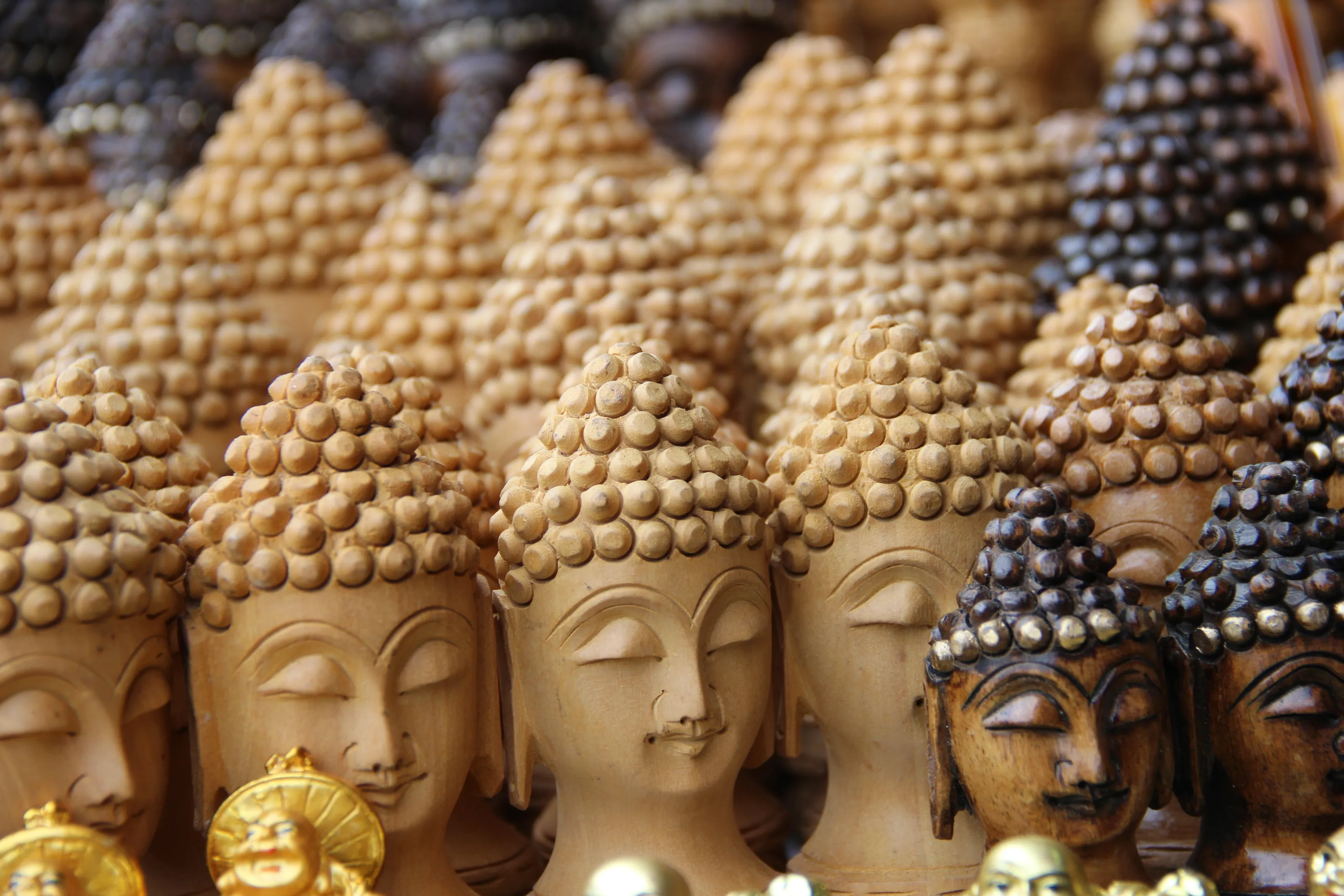 Wooden carved Buddhas