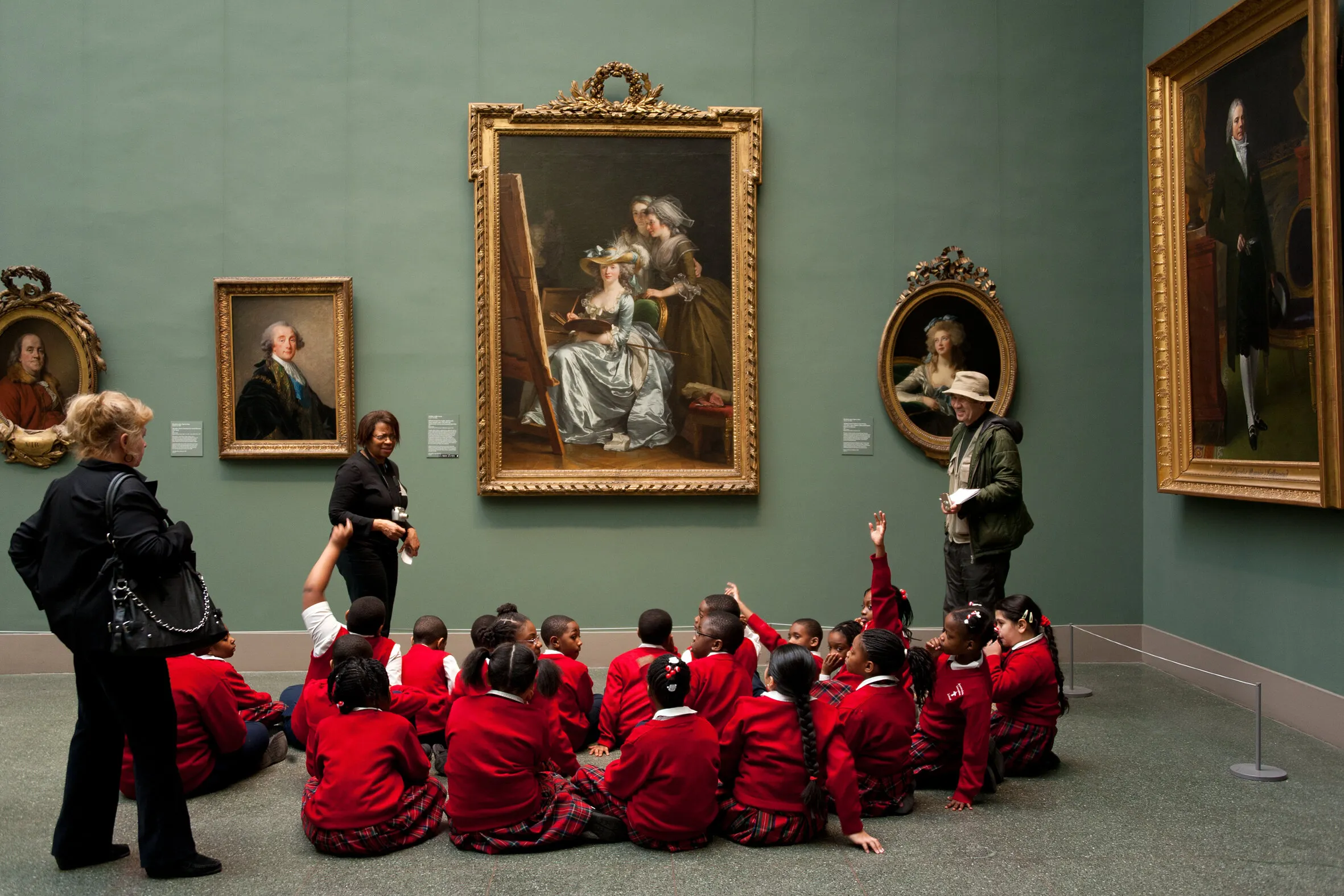 Teacher and students