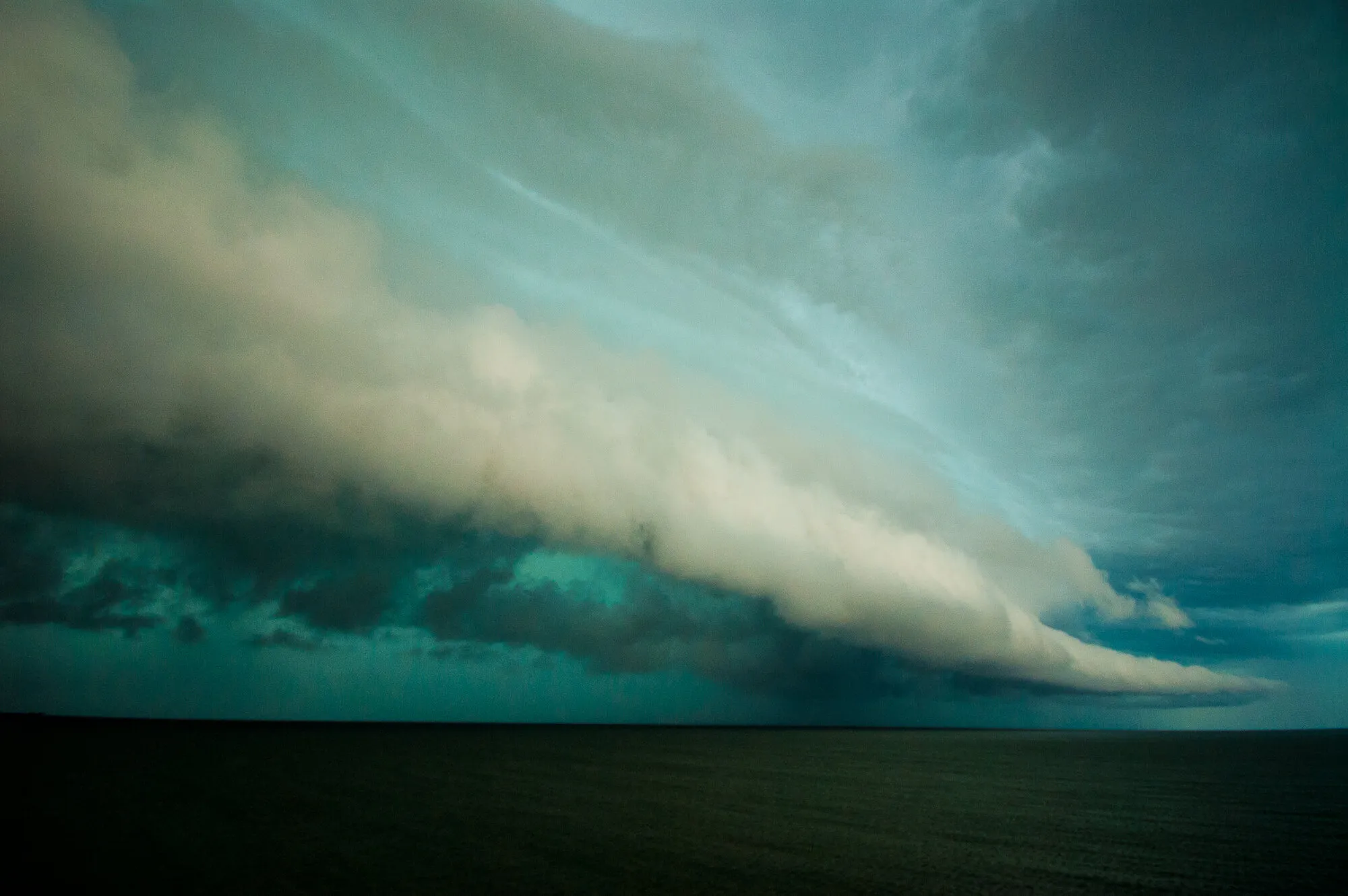 Storm over the sea.