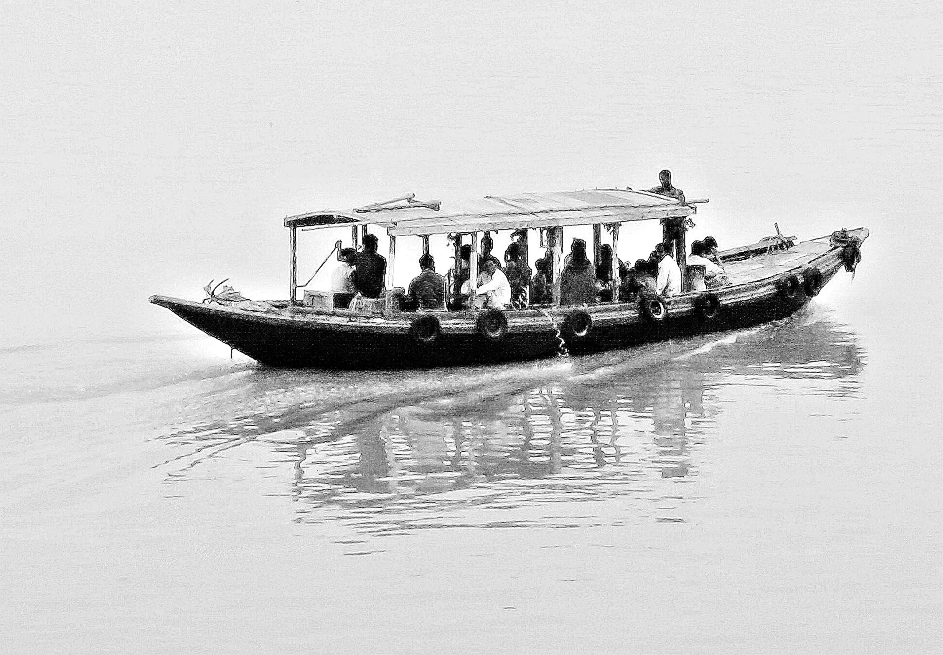 Crossing the GANGA river.